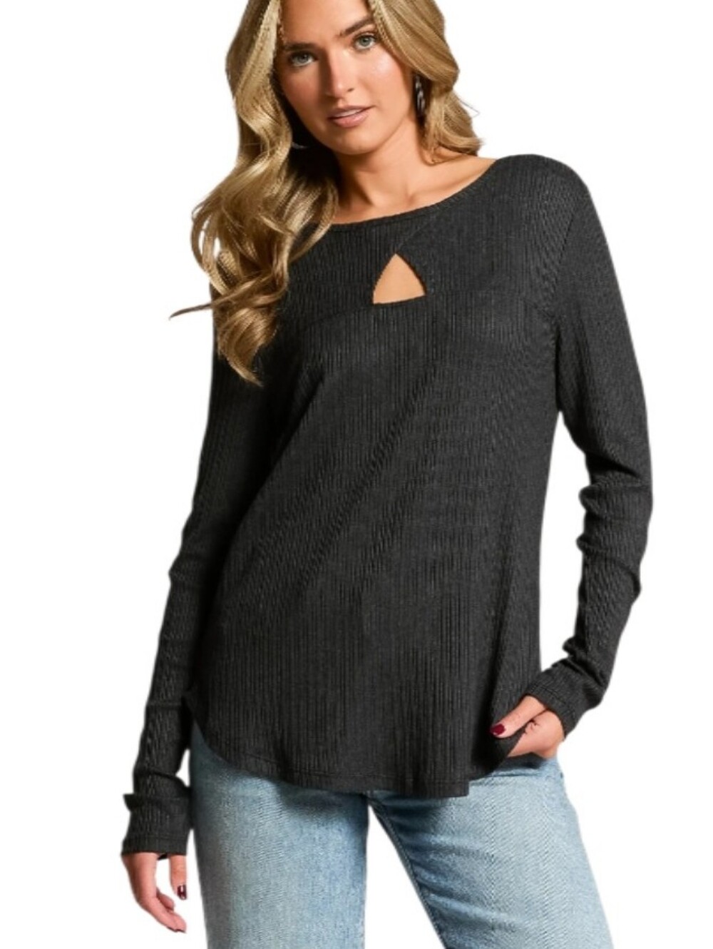White Crow Raquel Cut-out Ribbed Knit Top-NWT